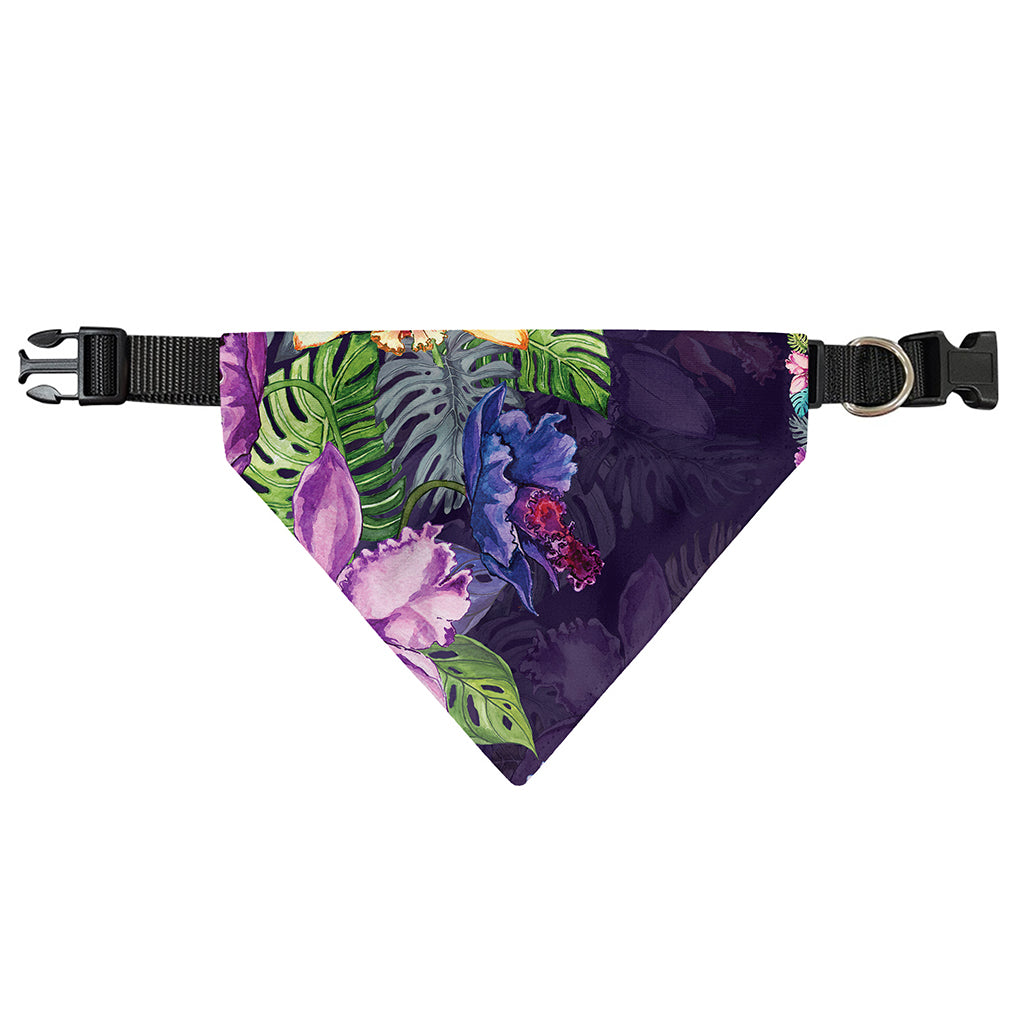 Colorful Watercolor Cattleya Print Over The Collar Dog Bandana