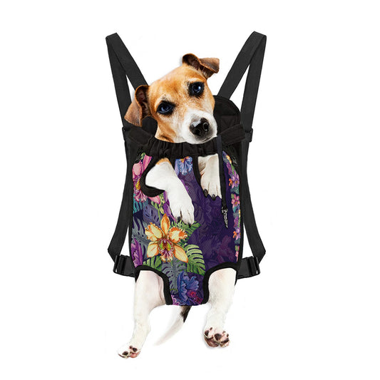 Colorful Watercolor Cattleya Print Pet Carrier Backpack