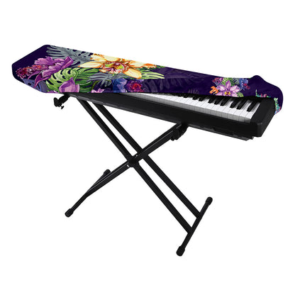 Colorful Watercolor Cattleya Print Piano Keyboard Cover
