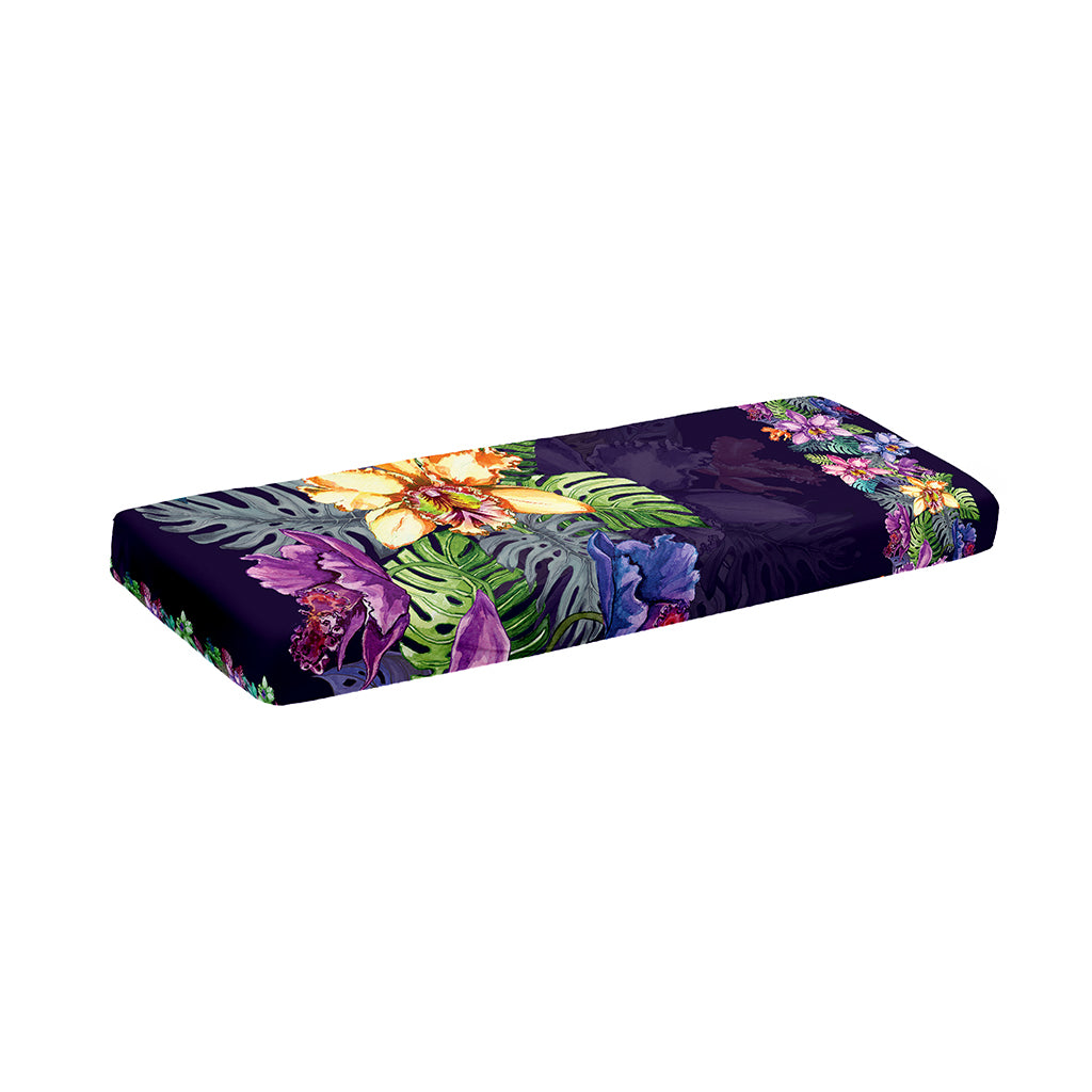Colorful Watercolor Cattleya Print Piano Keyboard Cover