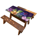 Colorful Watercolor Cattleya Print Picnic Table Cover