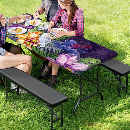 Colorful Watercolor Cattleya Print Picnic Table Cover