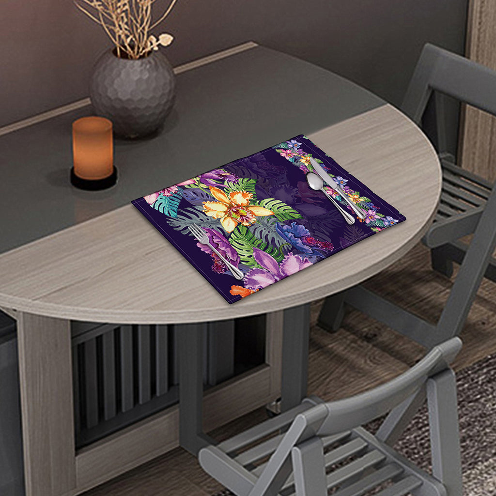 Colorful Watercolor Cattleya Print Placemat
