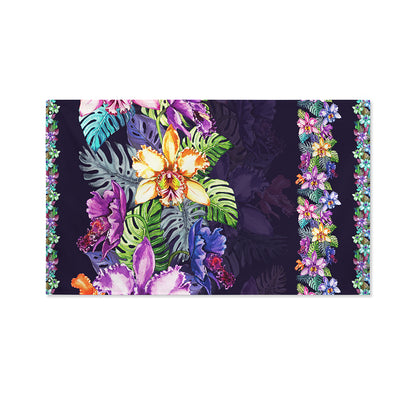 Colorful Watercolor Cattleya Print Polyester Flag