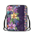 Colorful Watercolor Cattleya Print Rectangular Crossbody Bag