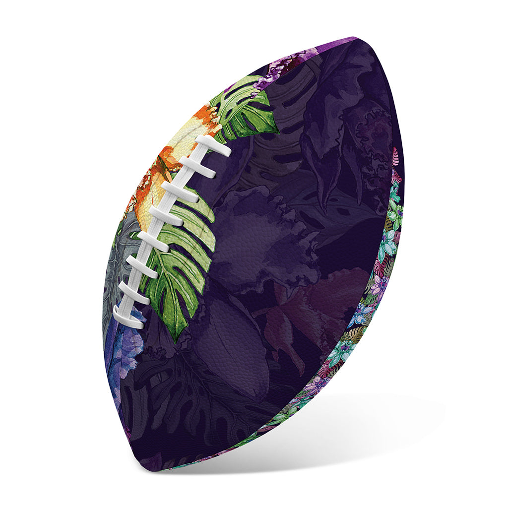 Colorful Watercolor Cattleya Print Rugby Ball