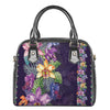 Colorful Watercolor Cattleya Print Shoulder Handbag