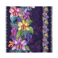 Colorful Watercolor Cattleya Print Silk Bandana