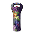 Colorful Watercolor Cattleya Print Single Neoprene Wine Tote
