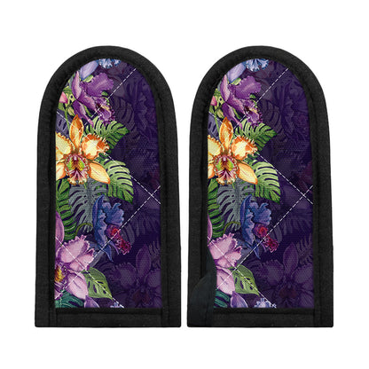 Colorful Watercolor Cattleya Print Skillet Handle Cover