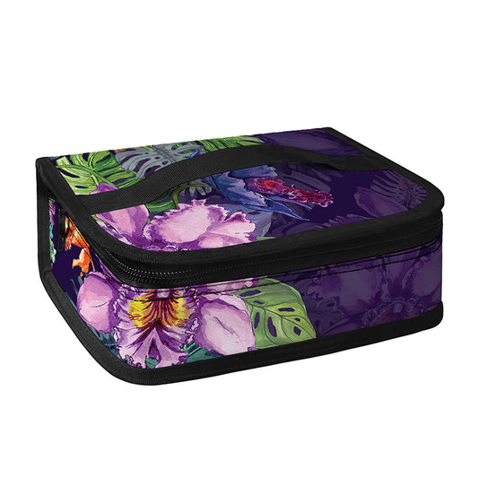 Colorful Watercolor Cattleya Print Small Lunch Bag