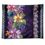 Colorful Watercolor Cattleya Print Tapestry