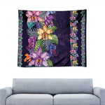 Colorful Watercolor Cattleya Print Tapestry