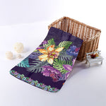 Colorful Watercolor Cattleya Print Towel