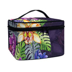 Colorful Watercolor Cattleya Print Travel Makeup Bag