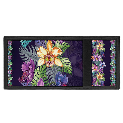 Colorful Watercolor Cattleya Print Trifold Wallet