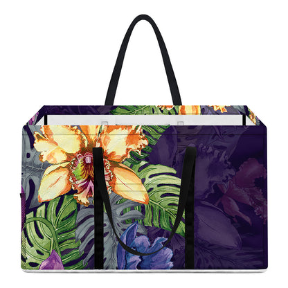 Colorful Watercolor Cattleya Print Utility Tote Bag