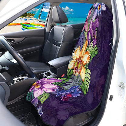 Colorful Watercolor Cattleya Print Waterproof Car Seat Cover