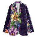 Colorful Watercolor Cattleya Print Women's Blazer