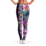 Colorful Watercolor Cattleya Print Women's Leggings