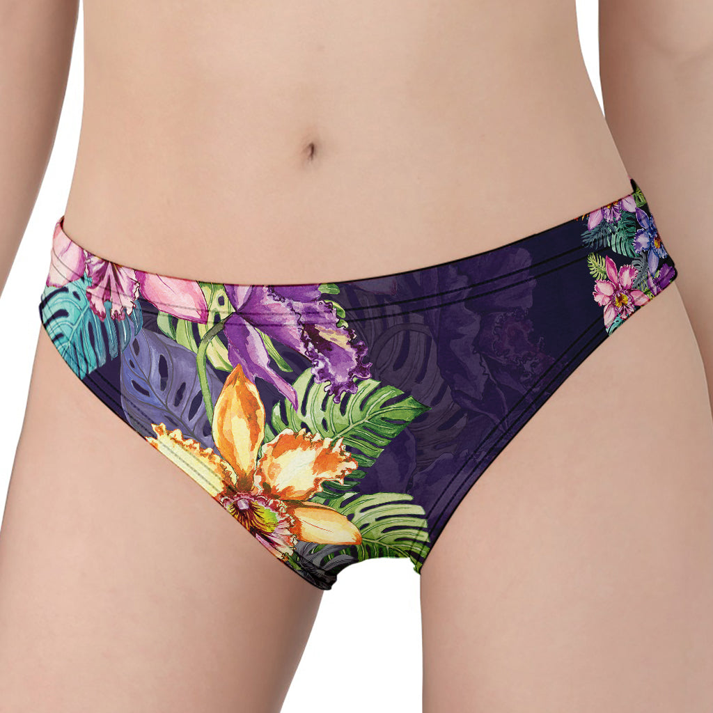 Colorful Watercolor Cattleya Print Women's Panties