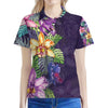 Colorful Watercolor Cattleya Print Women's Polo Shirt