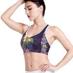 Colorful Watercolor Cattleya Print Women's Sports Bra