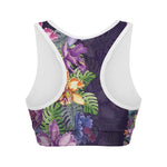 Colorful Watercolor Cattleya Print Women's Sports Bra