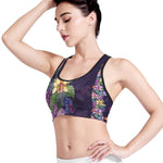 Colorful Watercolor Cattleya Print Women's Sports Bra