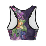Colorful Watercolor Cattleya Print Women's Sports Bra