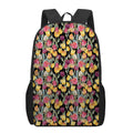 Colorful Watercolor Tulip Pattern Print 17 Inch Backpack
