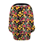 Colorful Watercolor Tulip Pattern Print Baby Seat Cover