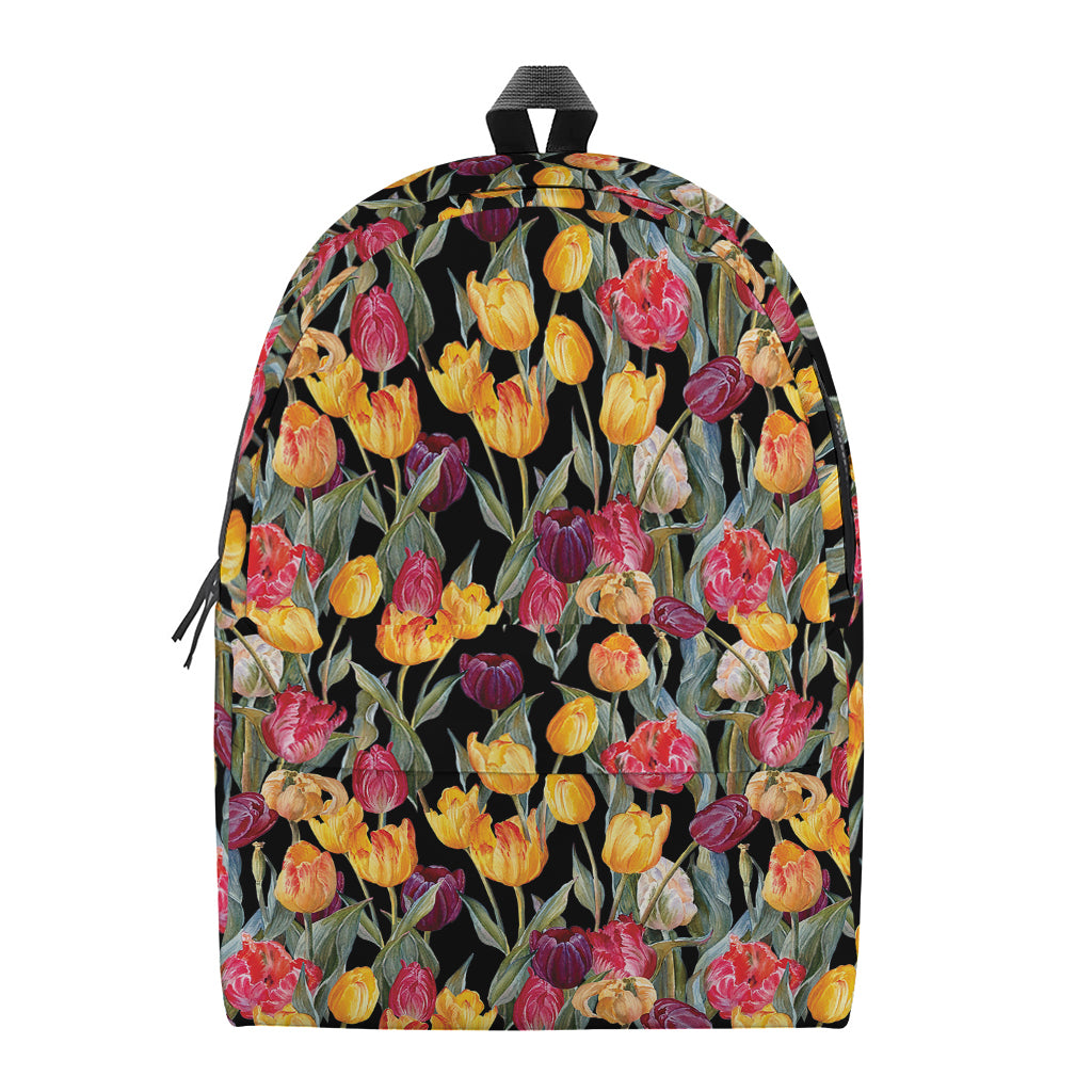 Colorful Watercolor Tulip Pattern Print Backpack