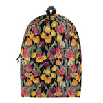 Colorful Watercolor Tulip Pattern Print Backpack