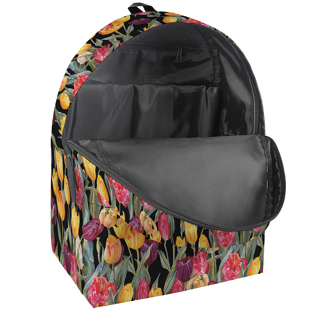 Colorful Watercolor Tulip Pattern Print Backpack