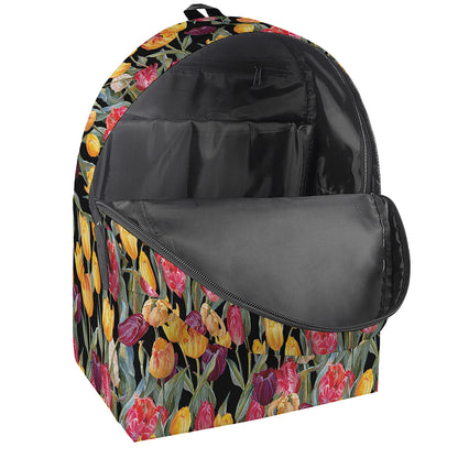 Colorful Watercolor Tulip Pattern Print Backpack
