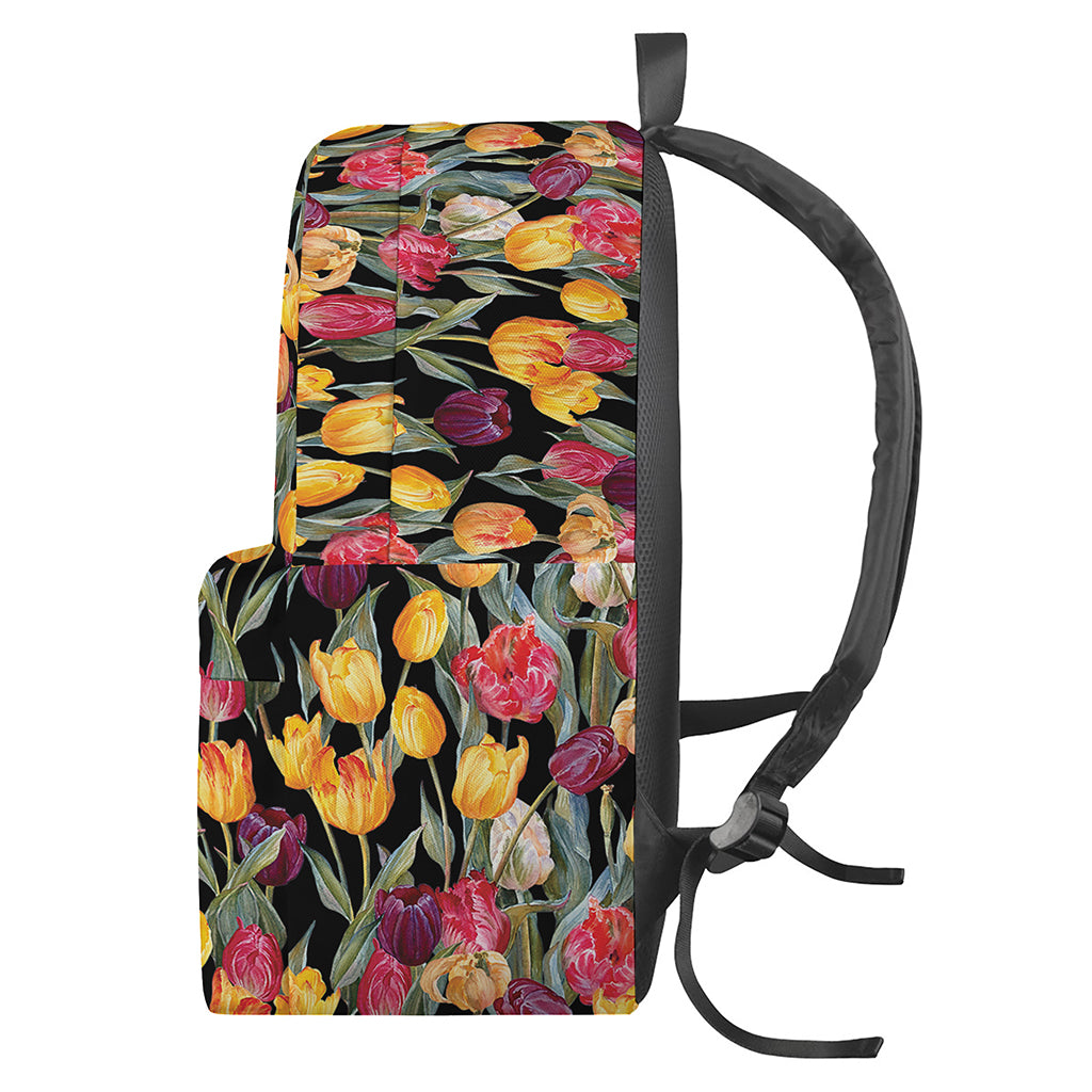 Colorful Watercolor Tulip Pattern Print Backpack