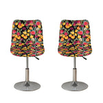 Colorful Watercolor Tulip Pattern Print Bar Stool Covers