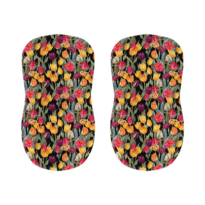 Colorful Watercolor Tulip Pattern Print Bar Stool Covers