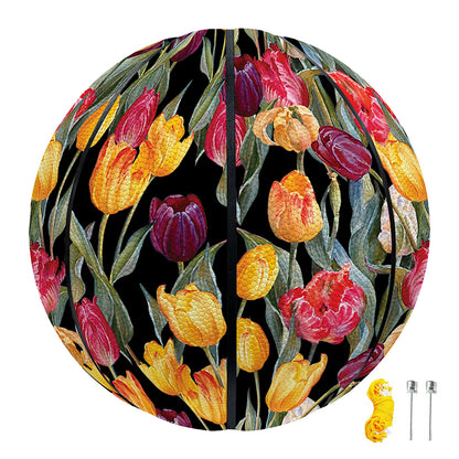 Colorful Watercolor Tulip Pattern Print Basketball