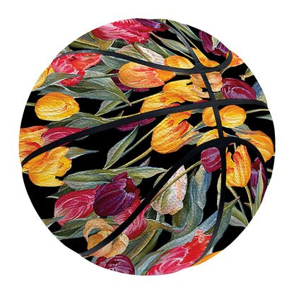 Colorful Watercolor Tulip Pattern Print Basketball