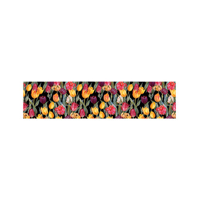 Colorful Watercolor Tulip Pattern Print Bed Runner