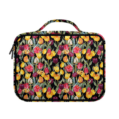 Colorful Watercolor Tulip Pattern Print Briefcase Bible Bag