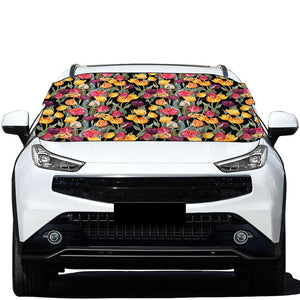 Colorful Watercolor Tulip Pattern Print Car Windshield Snow Cover