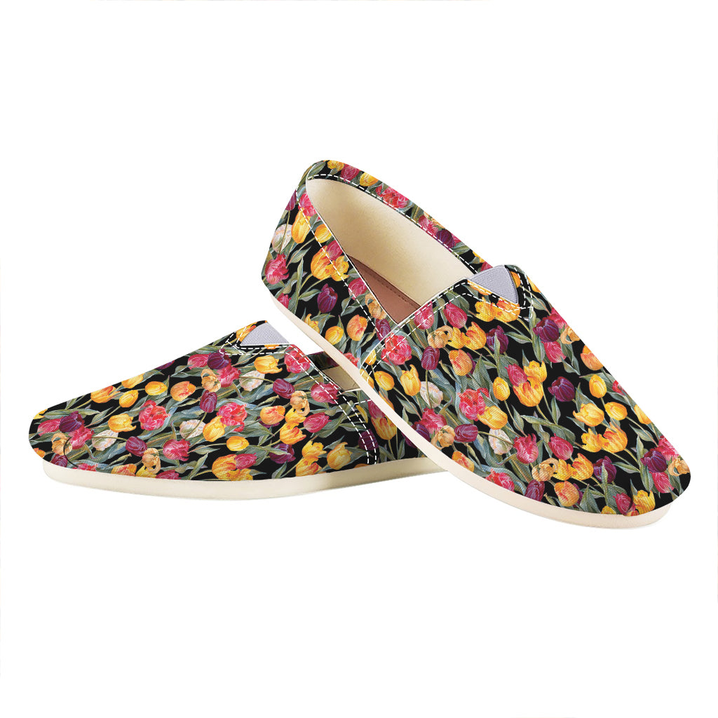Colorful Watercolor Tulip Pattern Print Casual Shoes