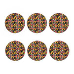Colorful Watercolor Tulip Pattern Print Coaster Set