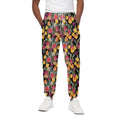Colorful Watercolor Tulip Pattern Print Cotton Sweatpants