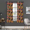 Colorful Watercolor Tulip Pattern Print Grommet Curtain Panels