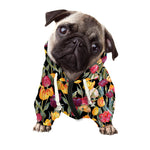 Colorful Watercolor Tulip Pattern Print Dog Zip Up Hoodie