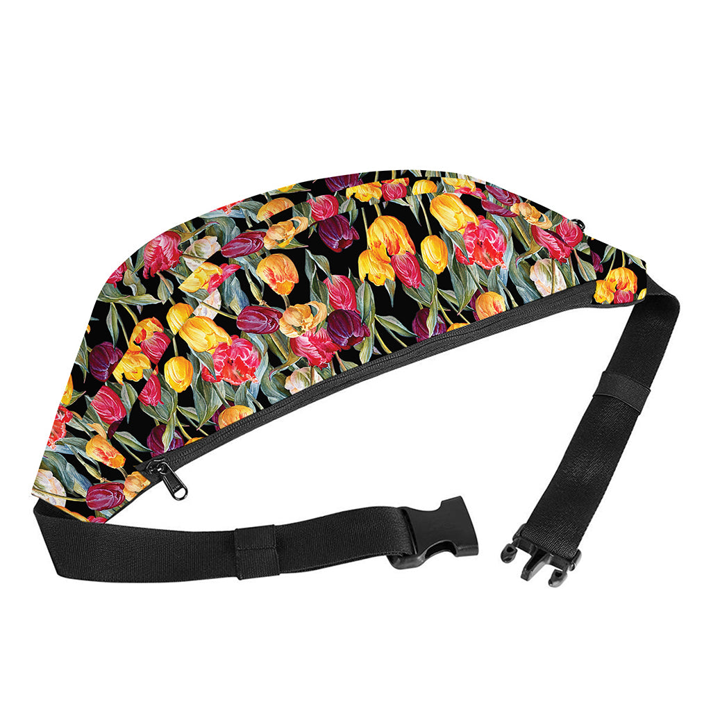 Colorful Watercolor Tulip Pattern Print Fanny Pack
